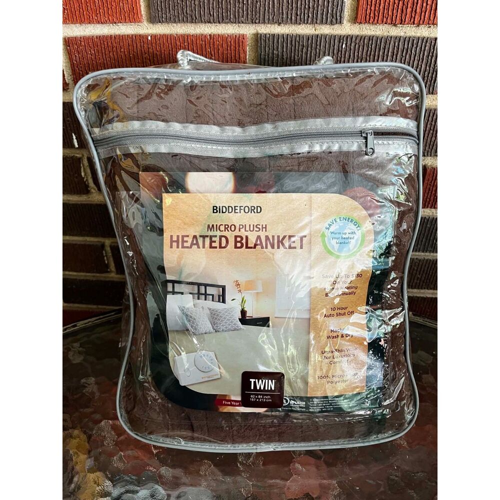 New Biddeford micro plush heated twin blanket